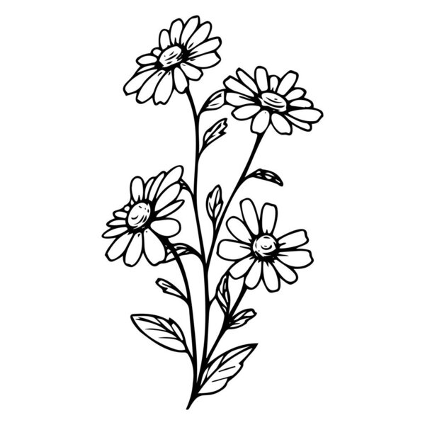 Ручная ромашка с зелеными листьями для творческих проектов и декора