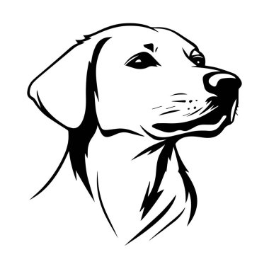 Hayvan Severler ve Hayvanlar İçin Bir Köpek Başı Profilinin Zarif Çizgi Sanat Tasarımı