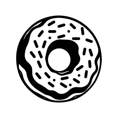 Minimalist Tasarım Üzerine Renkli Serpiştirilmiş Klasik Çikolata kaplı Donut