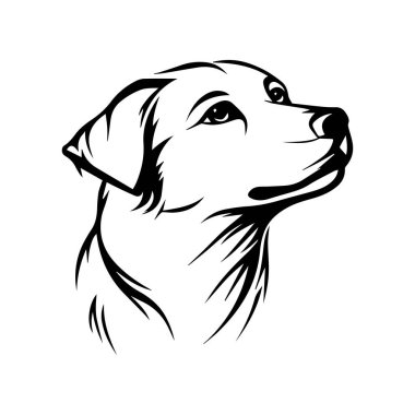 Köpek Profilinin Zarif ve Büyüleyici Çizgi Sanatı Minimalist Tarzda Odaklanma ve Sadakati