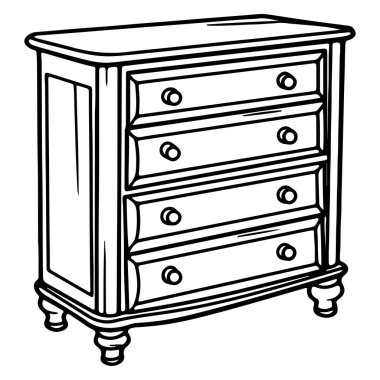 Üç Çekmeceli ve Zarif Tasarımlı Klasik Ahşap Giysi Tasarımı