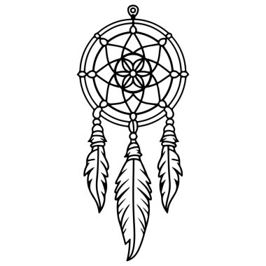 Bohem Sanat ve Dekorasyonu için Tüy ve Geometrik Desenli Karmaşık Düş Yakalayıcı Tasarımı