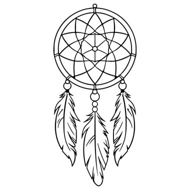 Tüylü Karmaşık Düş Yakalayıcı Sanat Tasarımı, Mandala Desenleri ve Yaratıcı Projeler İçin Ruhsal Elementler