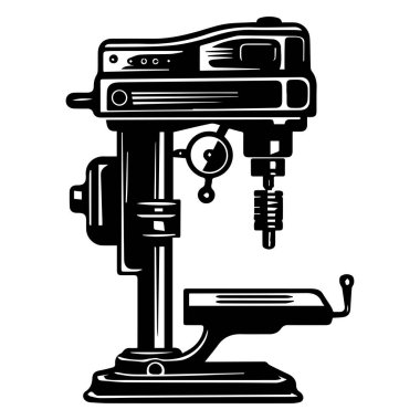 Ayrıntılı Mekanizma ve Yaratıcı Tasarımlar ve Sanatçılar İçin Bekleyen Vintage Biçim Dikiş Makinesi Çizimi