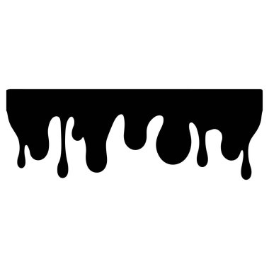 Grafik Sanatı ve Yaratıcı Projeler için Siyah Damlayan Boya veya Sıvı Tasarım Elemanı