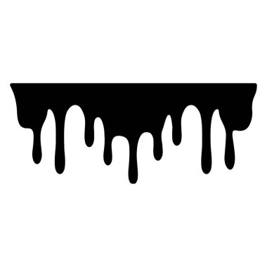 Yaratıcı Sanat Projeleri ve Grafik Tasarım Uygulamaları için Siyah Damlayan Boya Tasarım Elemanı