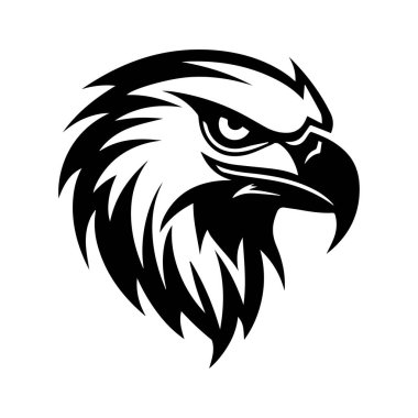 Vahşi Kartal Kafa İllüstrasyonu Ayrıntılı Tüy Tasarımları ve Yaratıcı Kullanım için Biçimli Özellikler
