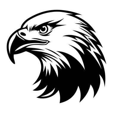 Görkemli baş kartalı silueti tasarımı vahşi yaşam meraklıları ve siyah beyaz resimdeki doğa severler için mükemmel.