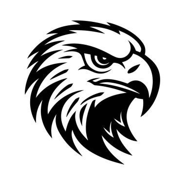 Vahşi ve Detaylı Siyah ve Beyaz Kartal Güçlü ve Cesur Sanat Projeleri ve Tasarımları Çizimi