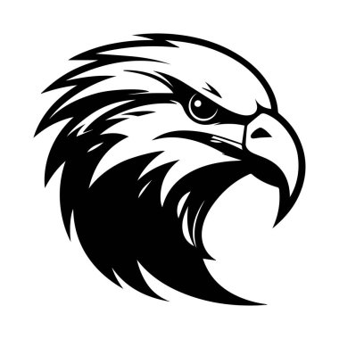 Keskin Özellikler ve Siyah ve Beyaz Tasarımlı Kalın Çizgilerle Güçlü Şahin Resimleri