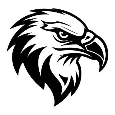 Keskin Gagalı Vahşi Kartal Kafası ve Grafik Tasarım ve Çizim Projeleri İçin Yoğun İfade