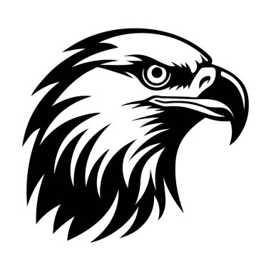 Grafik Tasarım ve Vahşi Yaşam Teması İçin Ayrıntılı Tüylü Majestic Eagle Head Illustration