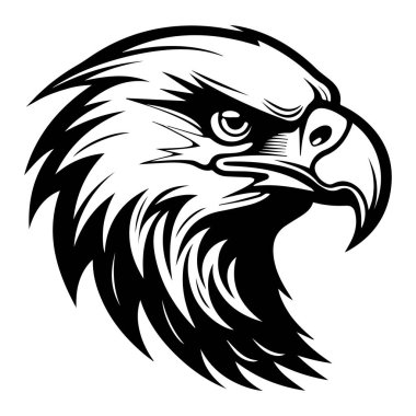Keskin Özellikleri ve Yoğun İfadesi olan Vahşi Kartal Kafa Tasarımı 'nın Ayrıntılı Çizimi