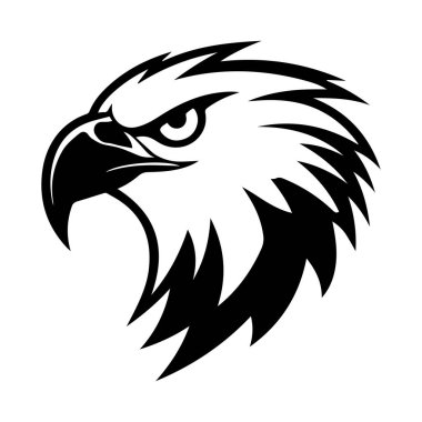 Cesur Çizgileri ve Yaratıcı ve Profesyonel Projeler İçin Dinamik Şekliyle Vahşi Kara Kartal Logosu Tasarımı