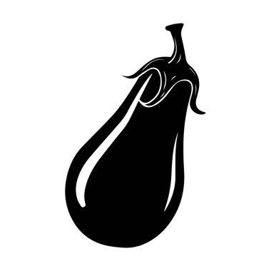 Pürüzsüz Kavisli ve ayırt edici Yeşil Köklü Patlıcan Silueti