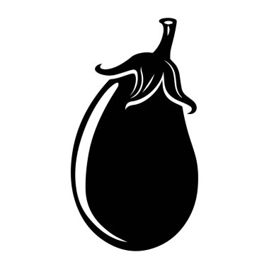 Pürüzsüz Eğriler ve Ayırt Eğri Şekliyle Şekillendirilmiş Patlıcan 'ın Siyah ve Beyaz Çizimi