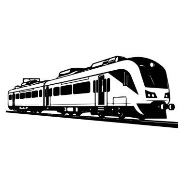 Modern Yolcu Treninin Demiryolunda Siyah ve Beyaz Görünüşü