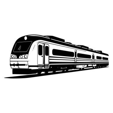 Çağdaş Demiryolu Tasarımı ve Yapısı Görünümü Gösteren Siyah ve Beyaz Şık ve Modern Tren