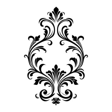 Tasarım ve Sanat Uygulamaları için Karmaşık Ayrıntılı Siyah Dekoratif Flourish Çerçevesi