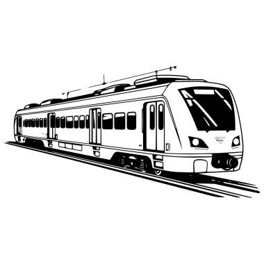 Şık Modern Tren Tasarımı Ulaşım ve Seyahat Konsepti Çizimi