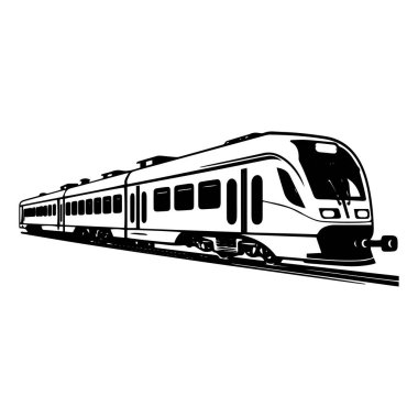 Tek Renkli Tasarım Biçimli Taşımacılık Temaları ve Grafik Tasarım Projeleri için Şık Modern Tren Resimleri