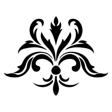 Sanat ve Tasarım Projeleri için Karmaşık Girdap ve Eğrileri ile Zarif ve Dekoratif Çiçek Motifi