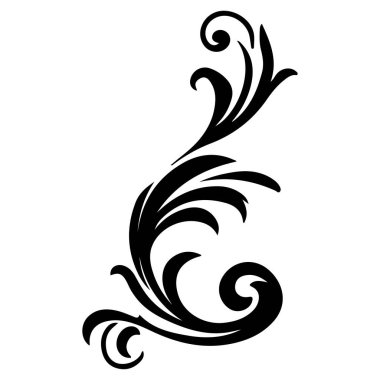 Sanat ve Sanat Projeleri veya Dijital Arkaplan için Şık Girdap Dekoratif Flurish Tasarım Elemanı