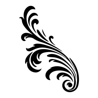 Zarif vintage, karmaşık girdaplar ve dekoratif tasarım ve el sanatları için sanatsal ayrıntılarla gösterişli bir illüstrasyon.