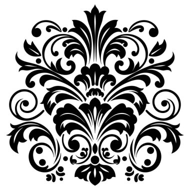 Siyah sergilenen süslü püslü çiçek tasarımı. Karmaşık detaylar ve işçilik.