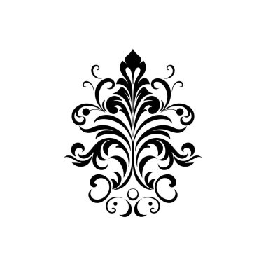 Dekoratif arka plan veya baskılar için uygun kıvrımları ve kıvrımları olan zarif siyah çiçek desenli tasarım.