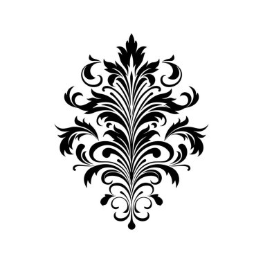 Şekil Dekorasyonu ve Sanatsal Projeler için Süslü Detaylı Siyah Flurish Tasarımı