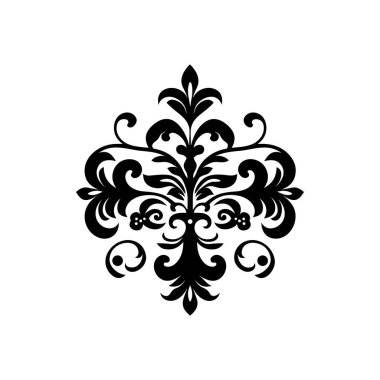 Klasik Biçimli Siyah Çiçek Motif Tasarımı, Tekstil ve Dekoratif Uygulamaları