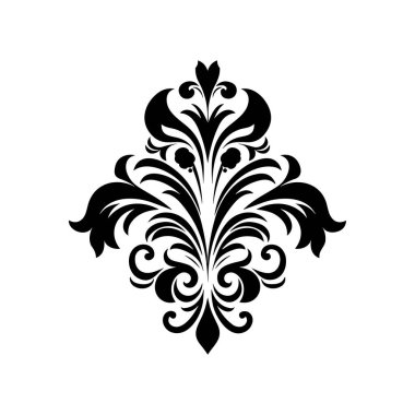 Karmaşık Girdap ve Dekoratif Kullanım İçin Süslü Siyah Tasarım