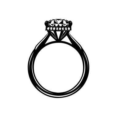 Parlak Elmas ve Romantizm ve Aşk için Klasik Tasarım Yüzüğü