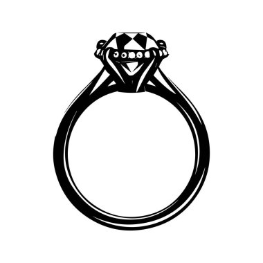 Geniş Gemstone 'lu zarif ve basit nişan yüzüğü tasarımı dairesel bir bantta.