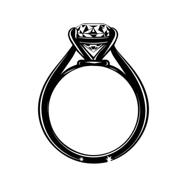 Zarif solitaire nişan yüzüğü tasarımı. Yüksek detay ve stil içeren parlak bir elmas.