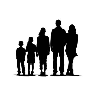 Çeşitli Aile Silueti Yaşam Tarzında Birlik ve Birlikteliği Temsil Ediyor