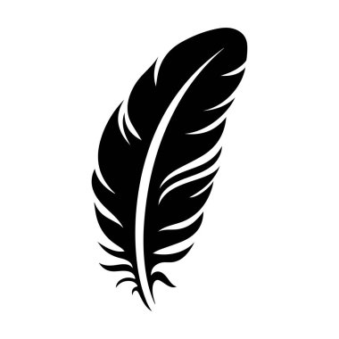 Sanatsal ve yaratıcı tasarım amaçları için zarif siyah tüy silueti