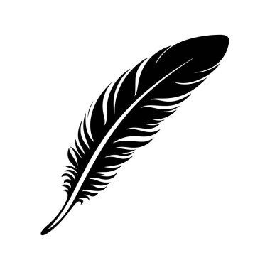 Sanat Tasarımlarında Doğa ve Yazı Temaları İçin Siyah Tüy İllüstrasyonu