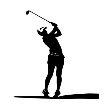 Zarif Golfçü, Dinamik Atletik Poz Veren Temiz 'e Karşı Kulübü Sallıyor