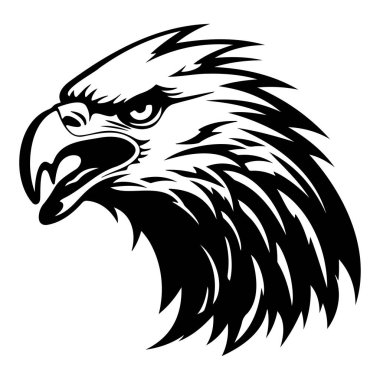 Majestic Eagle Head Illustration with Sharp Özellikleri ve Doğa ve Vahşi Yaşam Kullanımına Yoğun Bakış