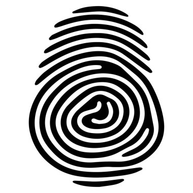 Güvenlik ve Kimlik Doğrulama İllüstrasyonu için Siyah ve Beyaz Parmak izi Tasarımı