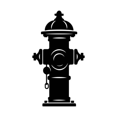 Stok Fotoğrafçılığındaki Şehir Güvenliği ve Yangın Önleme Teması İçin Klasik Bir Yangın Yangın Musluğunun Siyah Silüeti