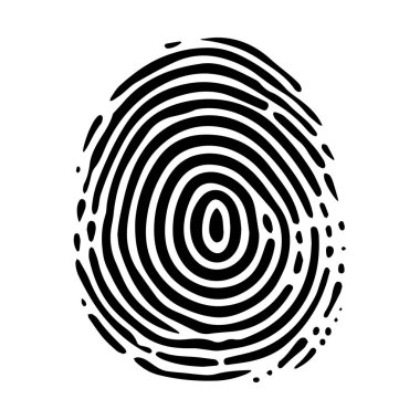 Kimlik ve Suç Araştırması İçin Eşsiz Desenler ve Dokular Gösteren Siyah ve Beyaz Parmak İzi Tasarımı