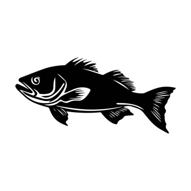 Şekillendirilmiş Özellikleri Tasarım Projeleri ve Sanat Çalışmaları İçin İdeal Balığın Siyah Silüeti