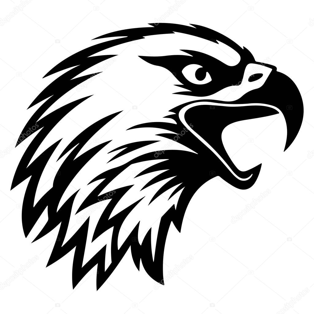 Fierce and Majestic Eagle Head Illustration for Wildlife and Nature Projects