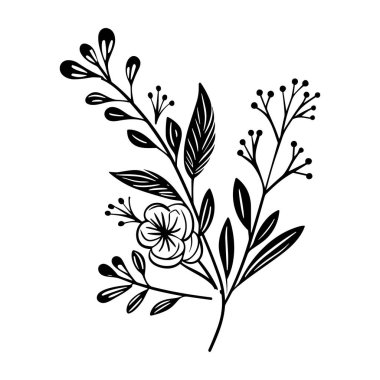 Çeşitli Kullanımlar İçin Minimalist Estetik Yapraklar ve Çiçek Tasarımı