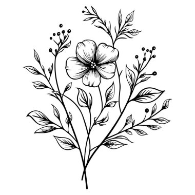 Doğa Esintisi Dekor ve Sanat Projeleri İçin Zarif Yaprakları ve Çiçek Tasarımı