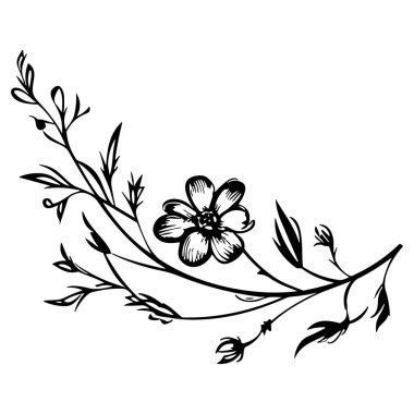 Zarif el yapımı çiçek aranjmanı narin çiçekler ve sanatsal tasarım için yapraklar