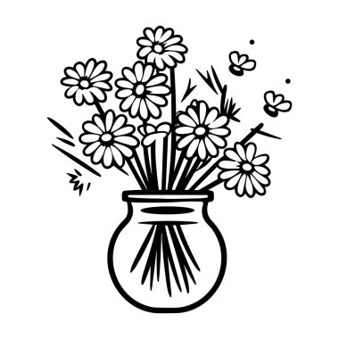 Zarif çizgileri ve sanatsal tarzıyla vazoda güzel el yapımı çiçek düzenleme, dekorasyon için mükemmel.